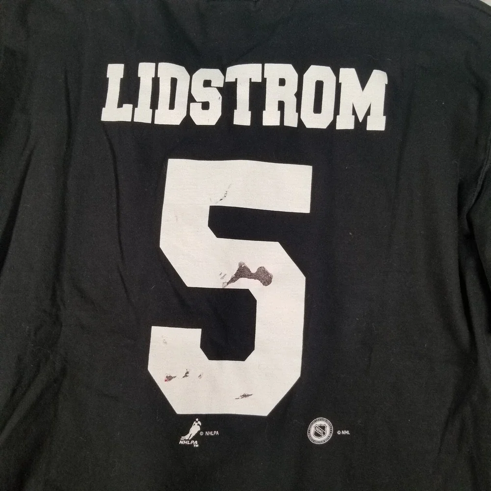VTG Detroit Red Wings 2002 Stanley Cup Champs Black 3/4 Sleeve Shirt XL Lidstrom - Picture 9 of 10